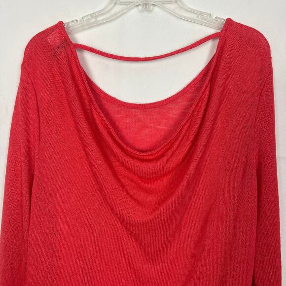 Divided Open Back Red Knit High-Low Sweater Size S Oversized - Picture 7 of 11
